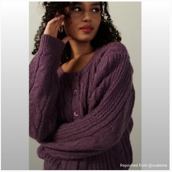 Rouje Azia Cardigan Sweater - Purple - Picture 2 of 10